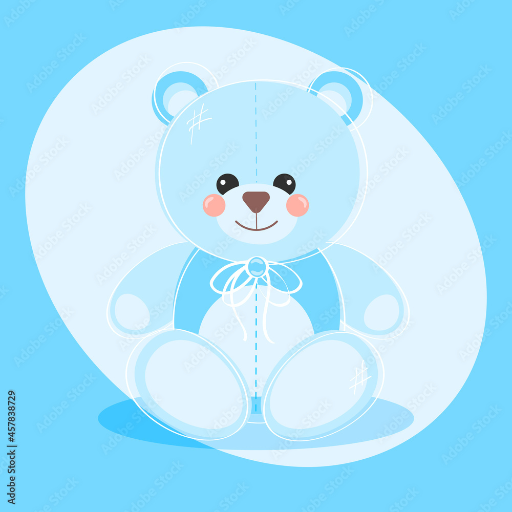 The blue bear. Vector illustration