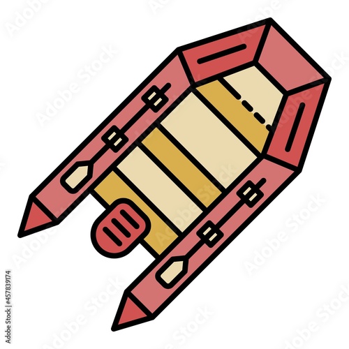Hunting boat icon. Outline hunting boat vector icon color flat isolated