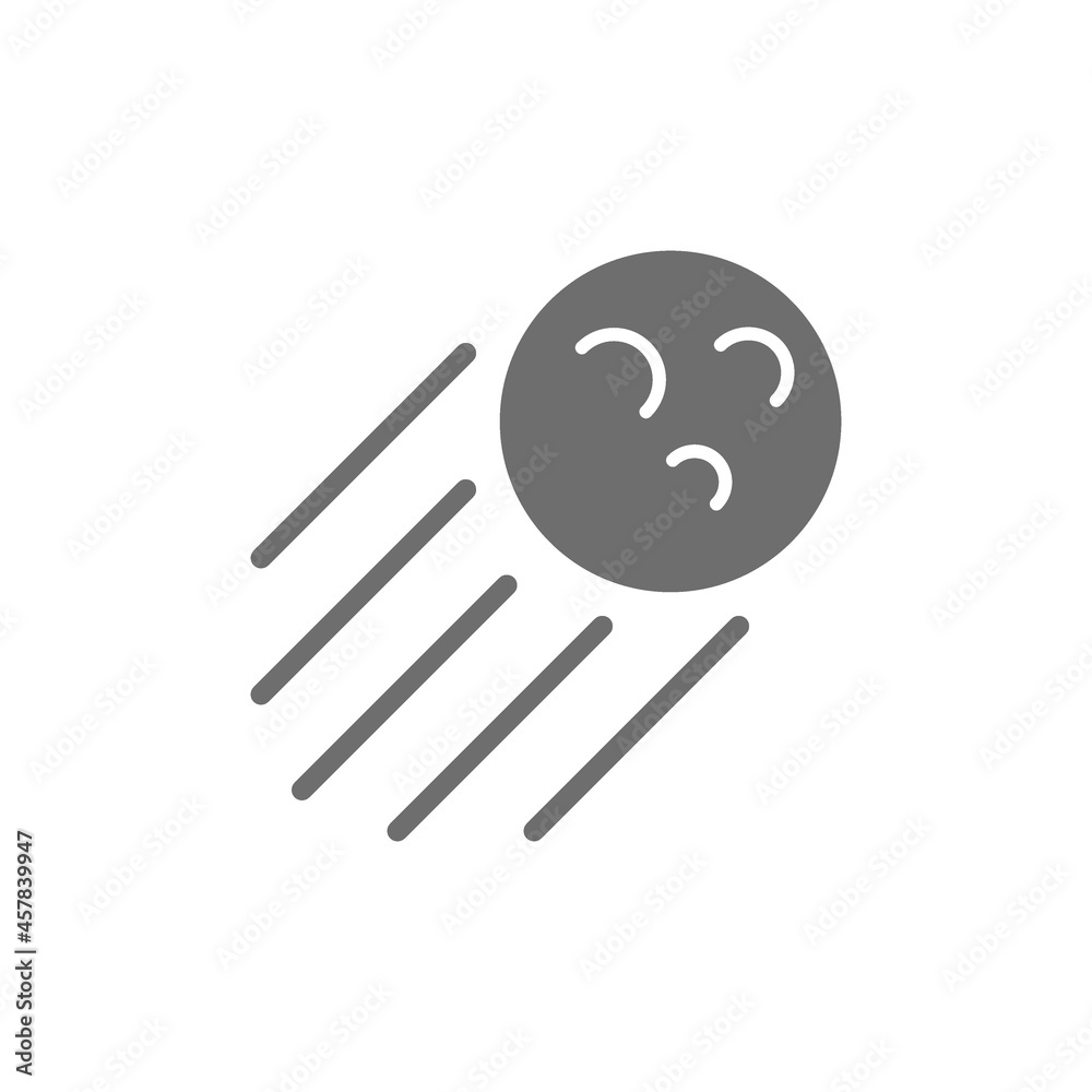 Meteorite grey icon. Isolated on white background