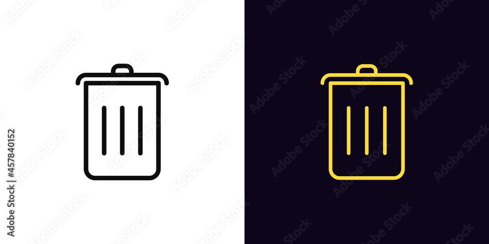 Outline trash can icon, with editable stroke. Linear dustbin sign, garbage pictogram Outline trash can icon, with editable stroke. Linear dustbin sign, garbage pictogram