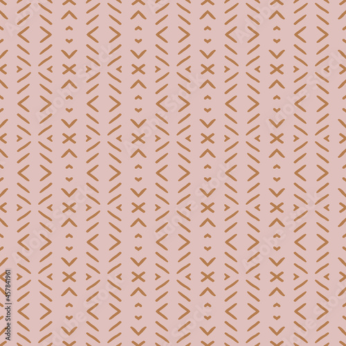 Modern memphis inspired geometric pattern. Abstract seamless vector pattern in muted colors, 80s mosaic.