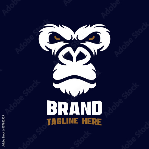 Angry gorilla modern logo. Vector illustration