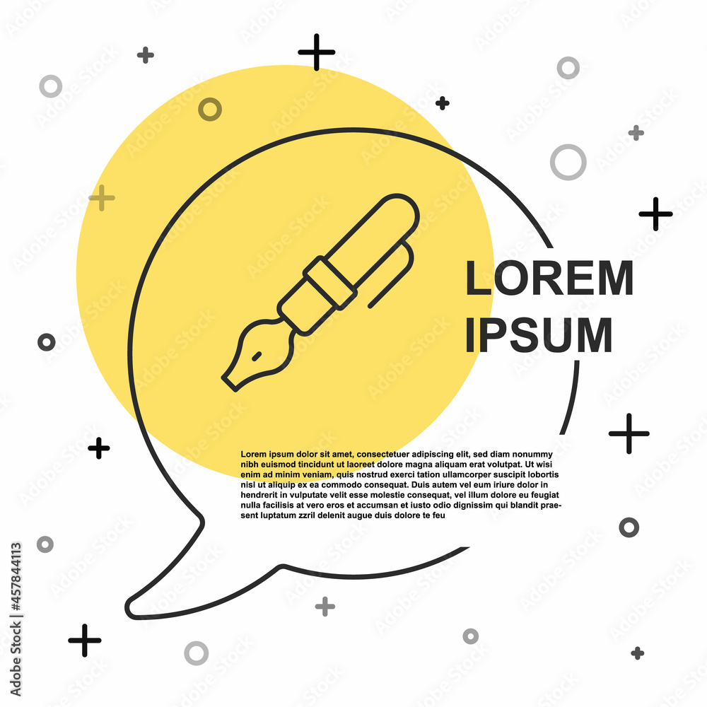 Black line Fountain pen nib icon isolated on white background. Pen tool sign. Random dynamic shapes. Vector Black line Fountain pen nib icon isolated on white background. Pen tool sign. Random dynamic shapes. Vector