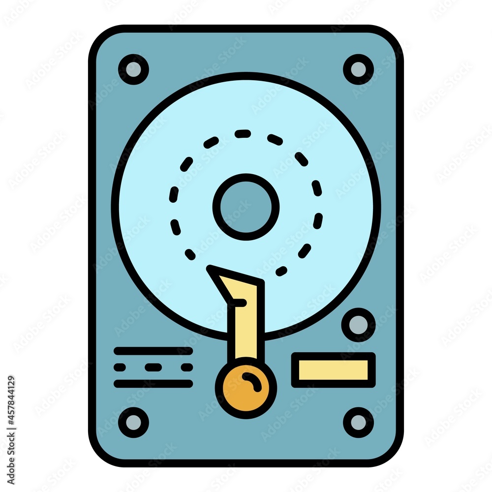 Hard disk icon. Outline hard disk vector icon color flat isolated Hard disk icon. Outline hard disk vector icon color flat isolated