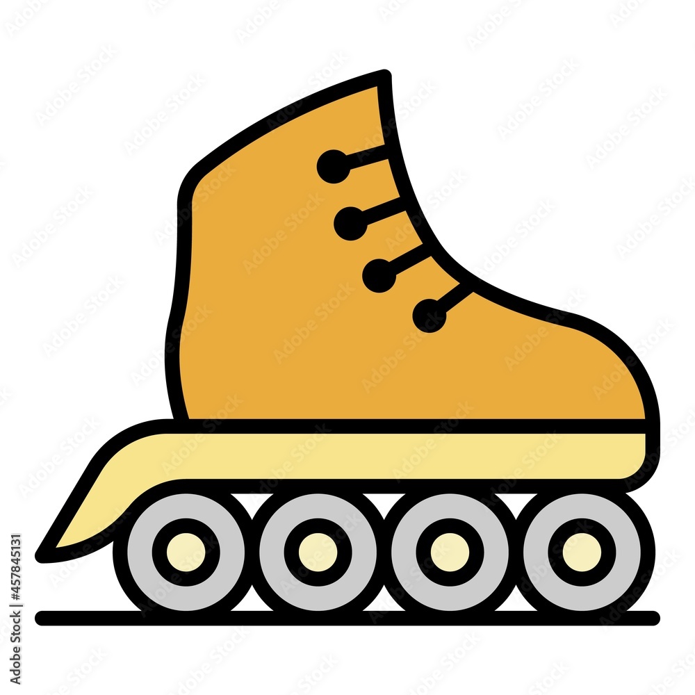 Inline skates icon. Outline inline skates vector icon color flat isolated Inline skates icon. Outline inline skates vector icon color flat isolated