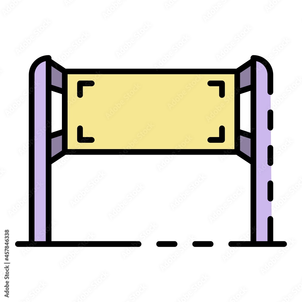 Textile banner ad icon. Outline textile banner ad vector icon color flat isolated