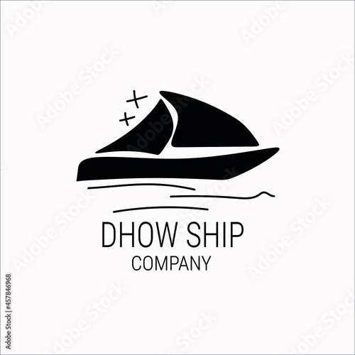 Dhow logo design silhouette, Traditional Sailboat