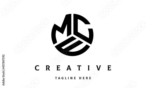 MCE creative circle shape three letter logo vector