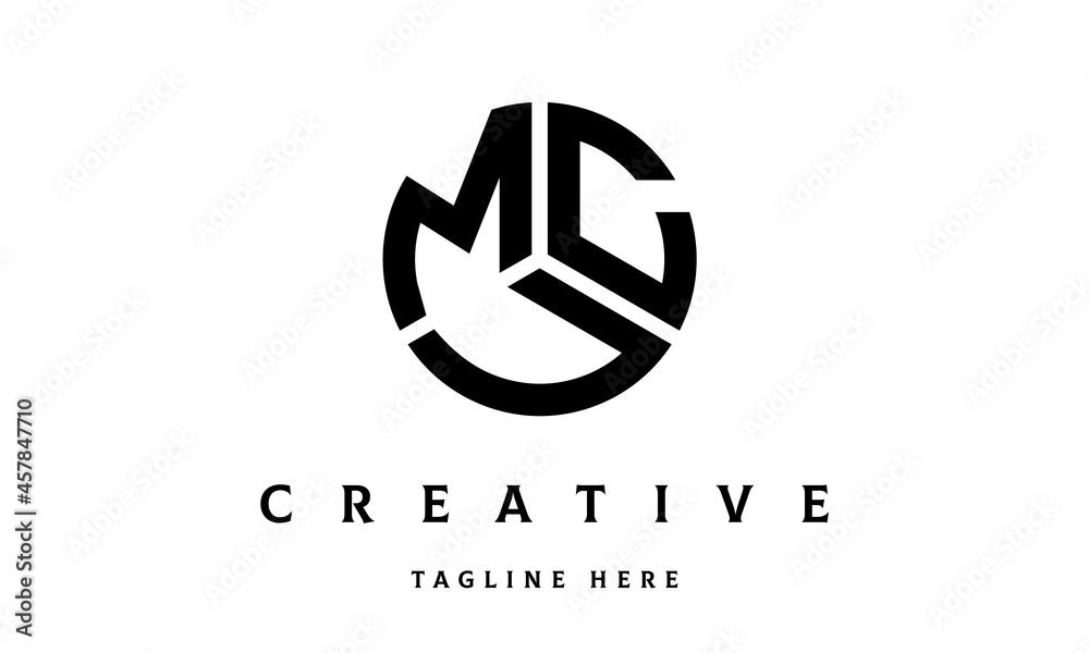 MCU creative circle shape three letter logo vector