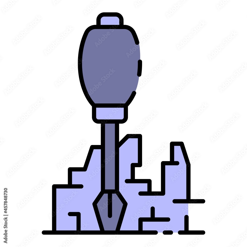 Screwdriver building icon. Outline screwdriver building vector icon color flat isolated Screwdriver building icon. Outline screwdriver building vector icon color flat isolated