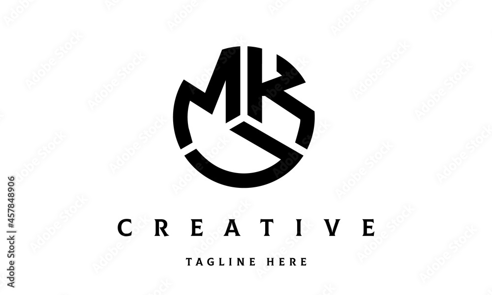 MKU creative circle shape three letter logo vector