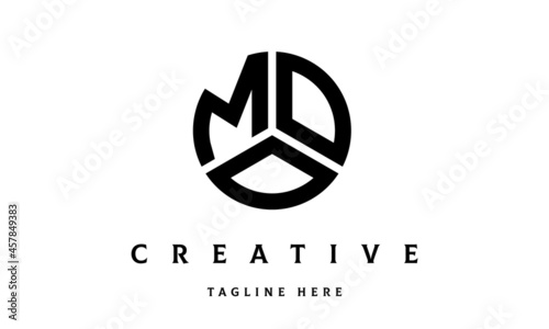 MOO creative circle shape three letter logo vector