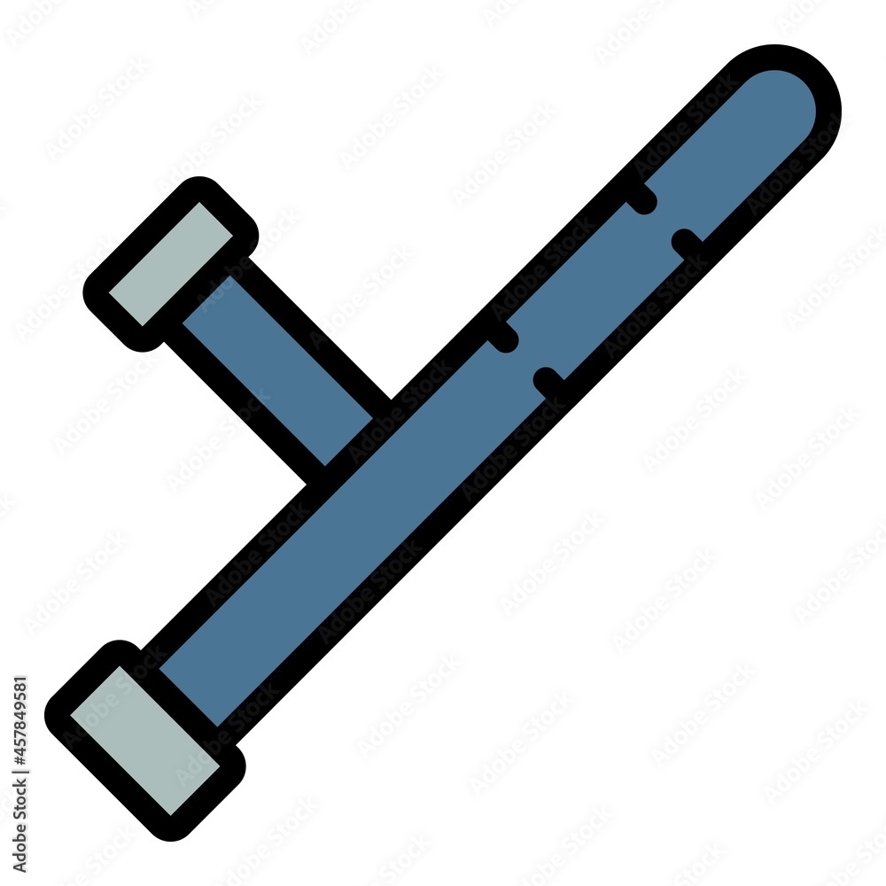 Police baton icon. Outline police baton vector icon color flat isolated Police baton icon. Outline police baton vector icon color flat isolated