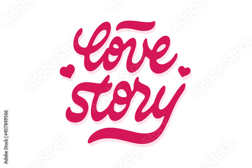 Love story vector lettering