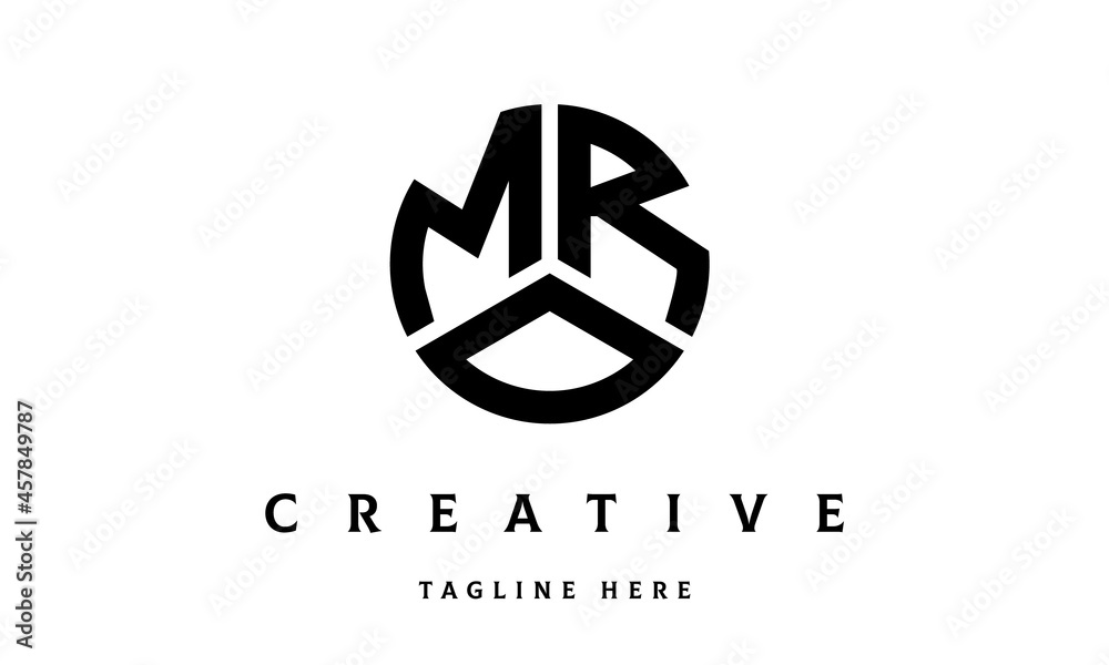 MRO creative circle shape three letter logo vector - obrazy, fototapety, plakaty 