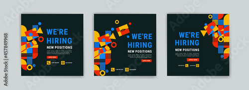 We're hiring. Job offer leaflet template. Job vacancy flyer poster template design.