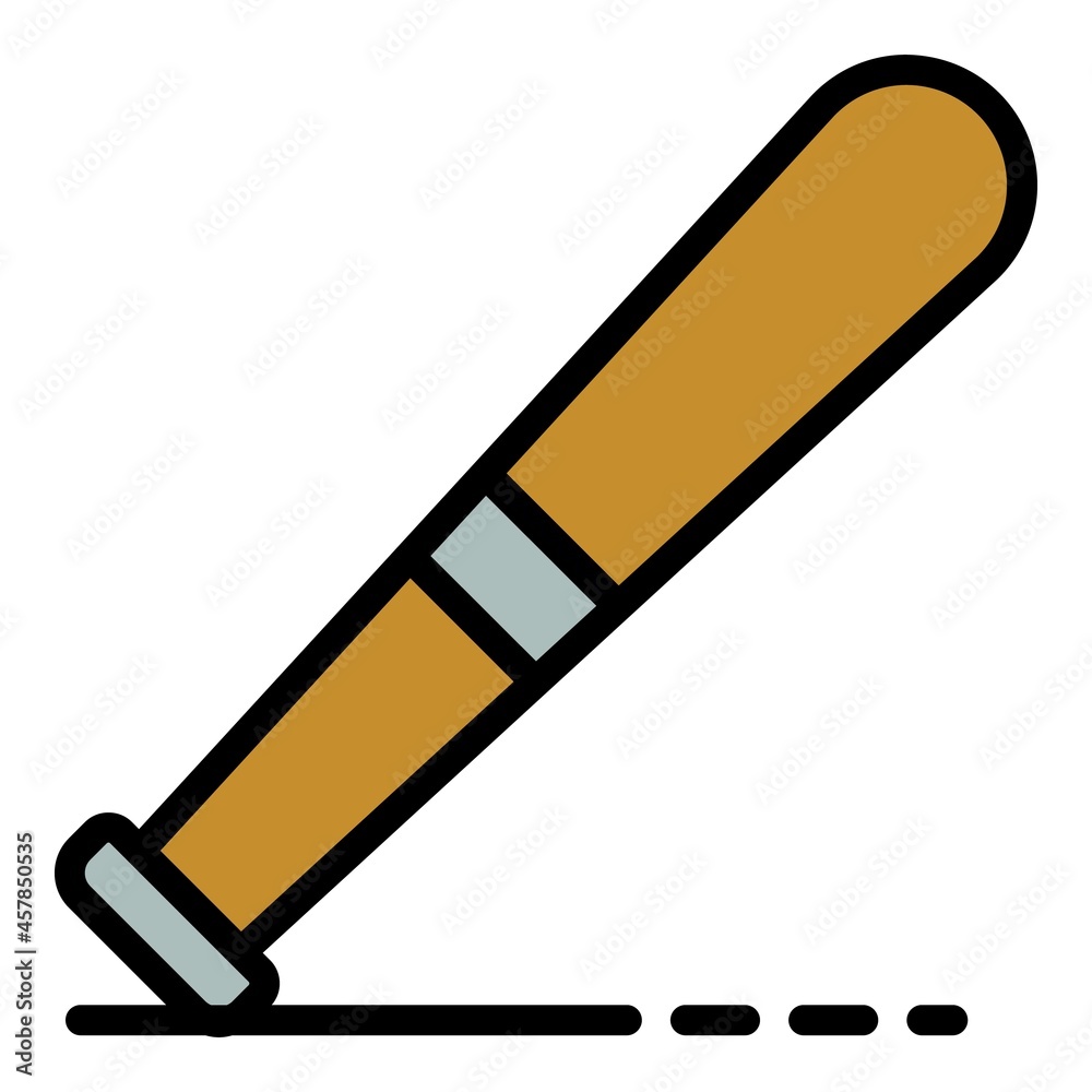 Police rubber baton icon. Outline police rubber baton vector icon color flat isolated Police rubber baton icon. Outline police rubber baton vector icon color flat isolated