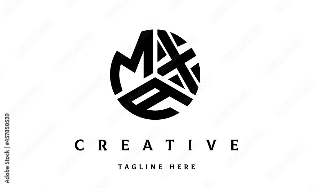 MXA creative circle three letter logo MXA creative circle three letter logo