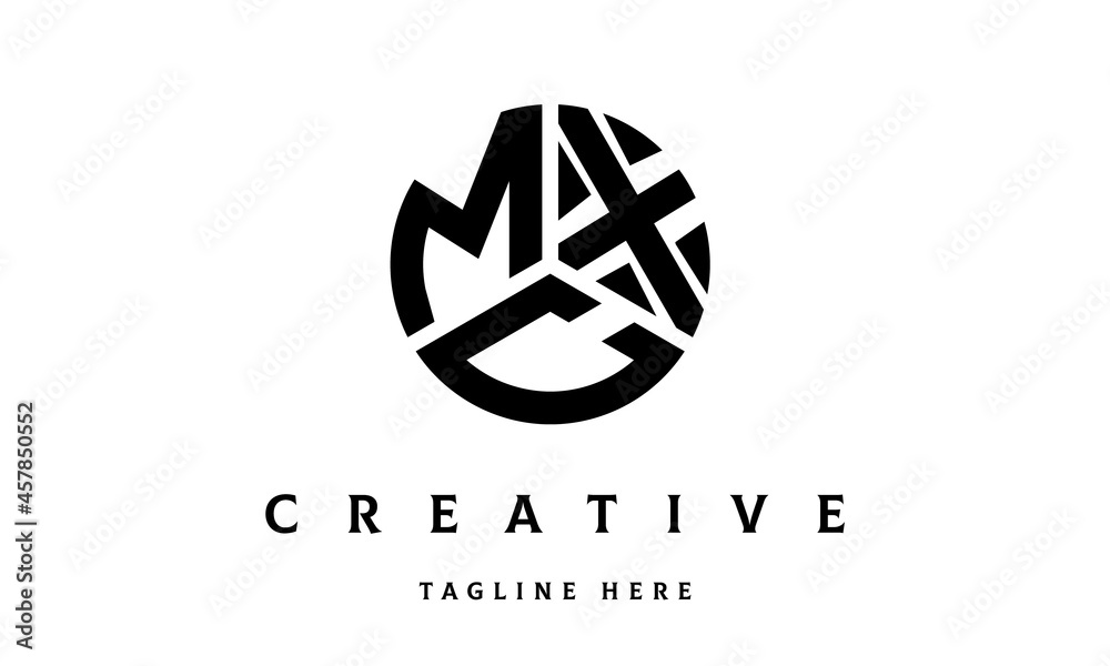MXC creative circle three letter logo MXC creative circle three letter logo