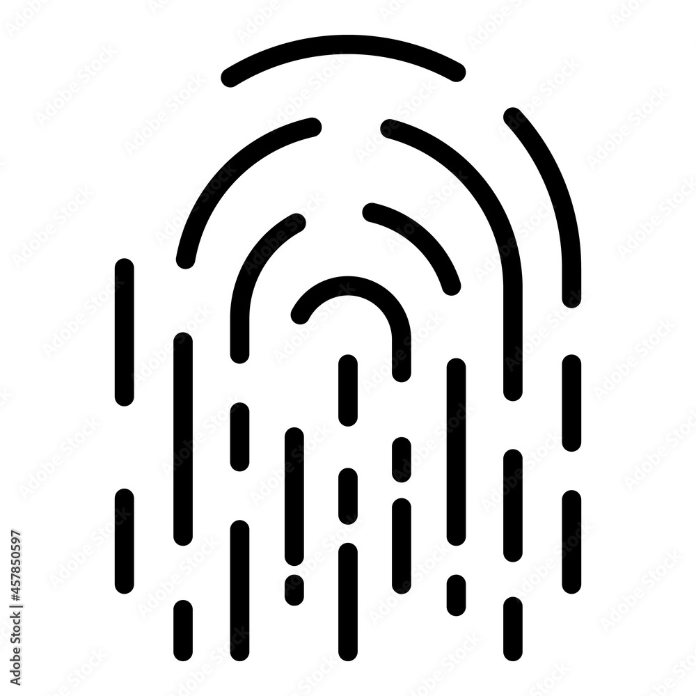 Police fingerprint icon. Outline police fingerprint vector icon color flat isolated