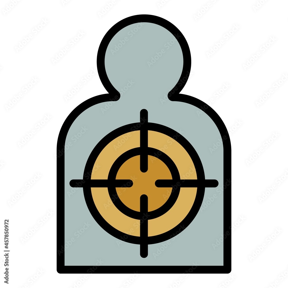Man silhouette target icon. Outline man silhouette target vector icon color flat isolated Man silhouette target icon. Outline man silhouette target vector icon color flat isolated