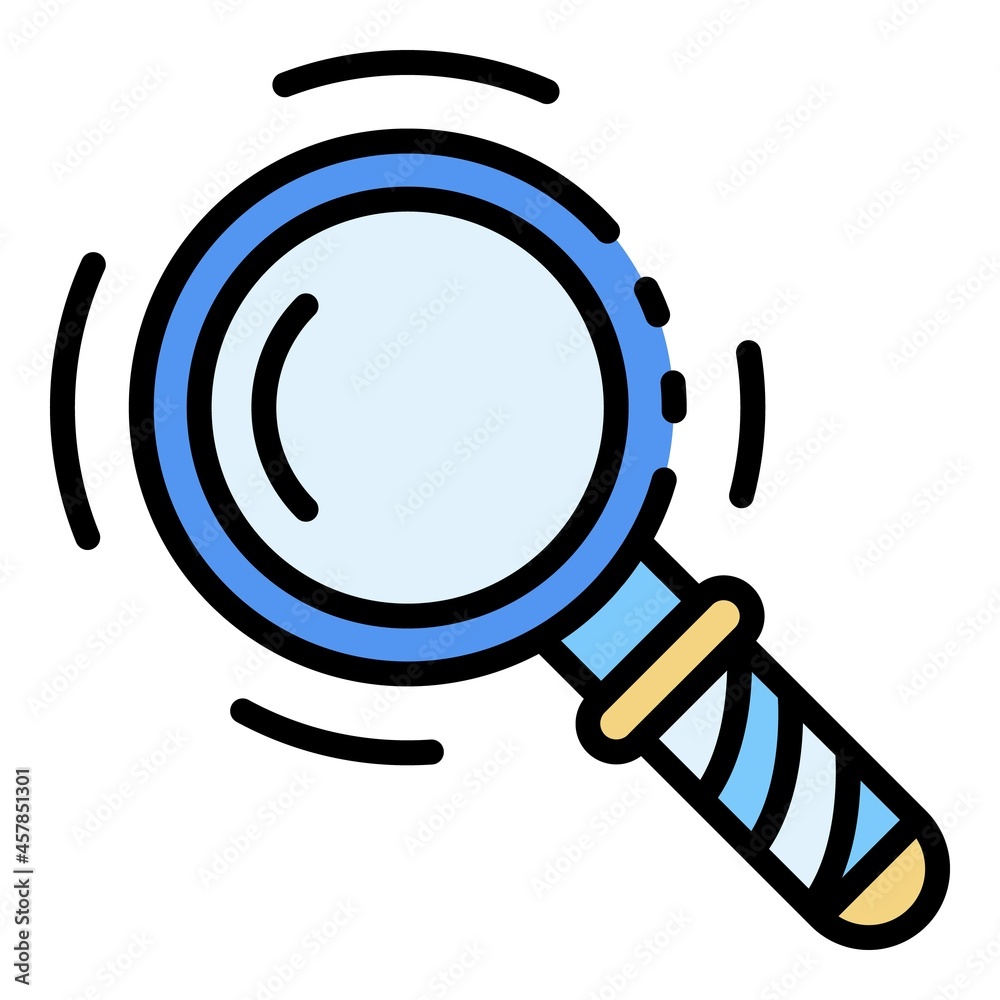 Magnify glass icon. Outline magnify glass vector icon color flat isolated Magnify glass icon. Outline magnify glass vector icon color flat isolated