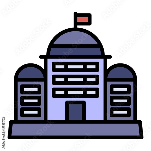 City courthouse icon. Outline city courthouse vector icon color flat isolated