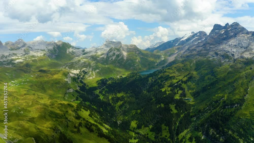 Aerial view of the Engstlensee in Switzerland. Aerial view of the Engstlensee in Switzerland.