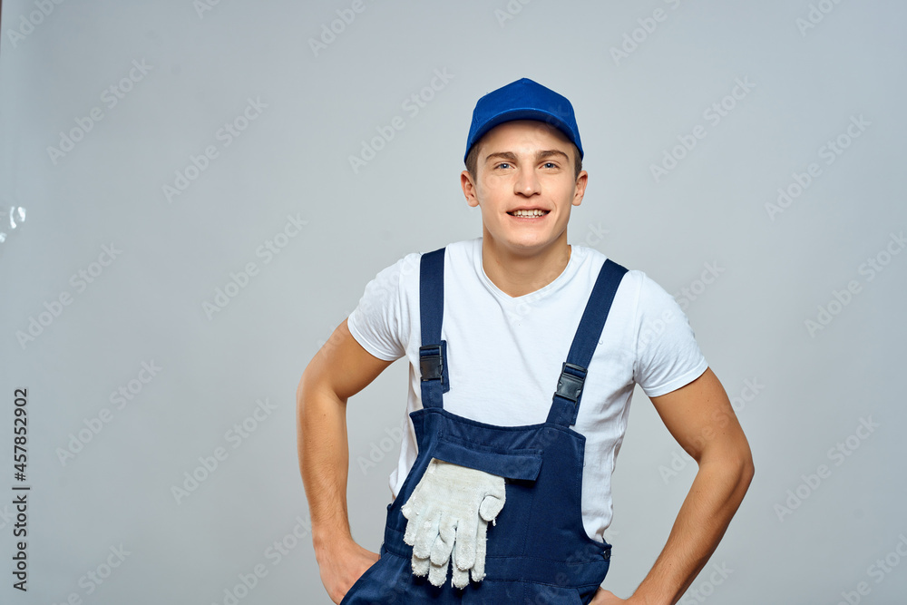 man in construction uniform service industry delivery man in construction uniform service industry delivery