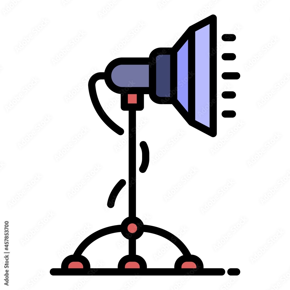 Studio light stand icon. Outline studio light stand vector icon color flat isolated Studio light stand icon. Outline studio light stand vector icon color flat isolated
