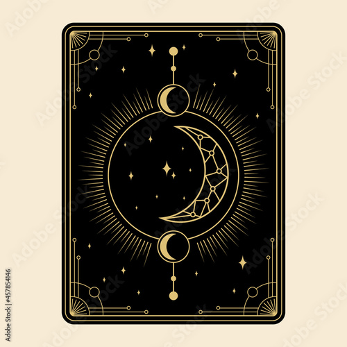 Celestial mystical tarot cards Elements of esoteric, occult, alchemical and witch symbols Zodiac signs Cards with esoteric symbols. Silhouette of hands, stars, moon and crystals spiritual vector