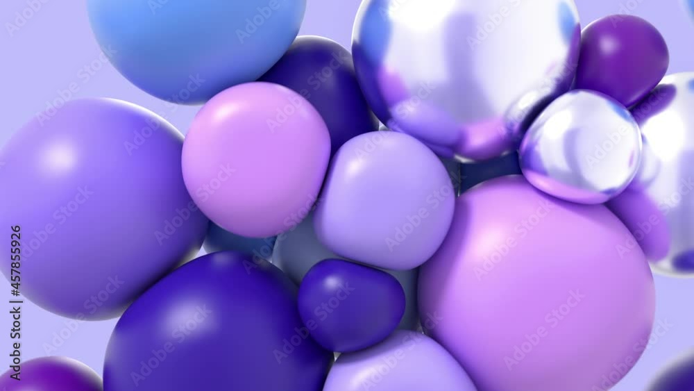 Abstract background with soft colored balls. 3D animation. 4K. 3840x2160.