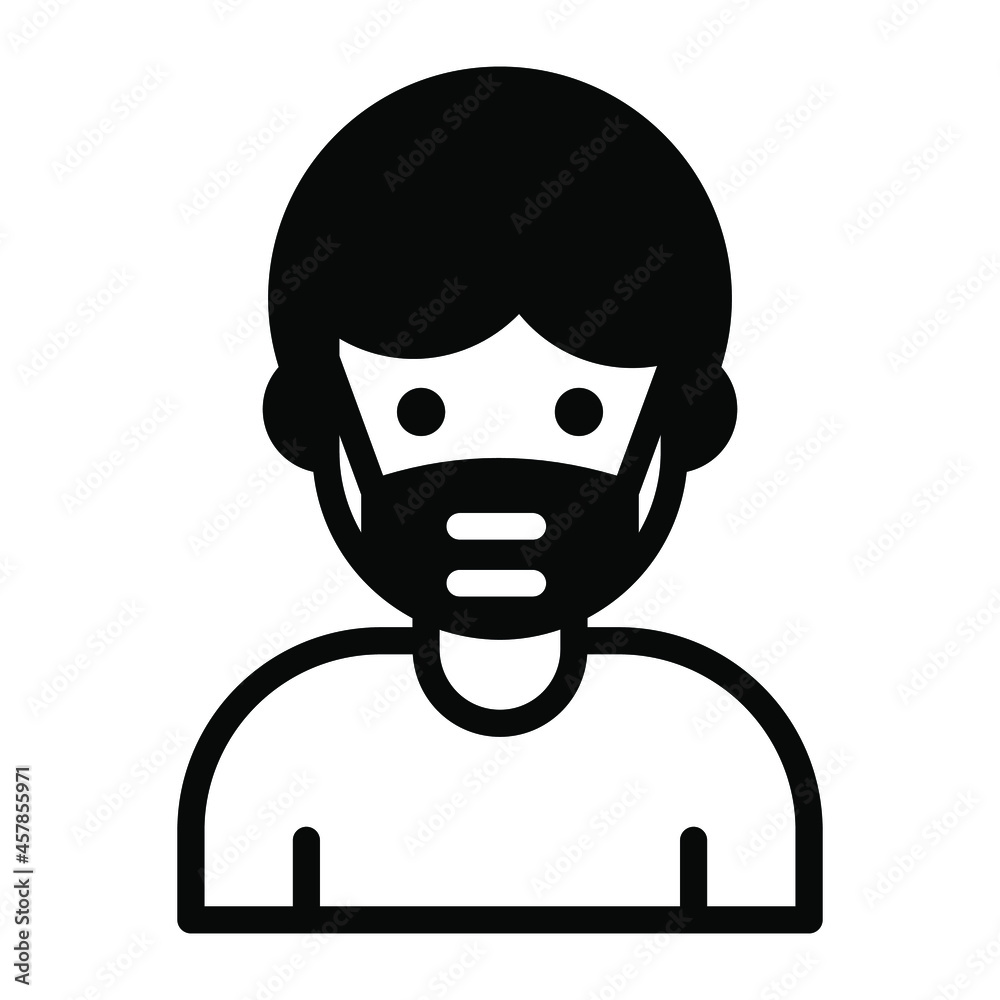 wearing face mask black filled icon, healthcare and medical icon. wearing face mask black filled icon, healthcare and medical icon.