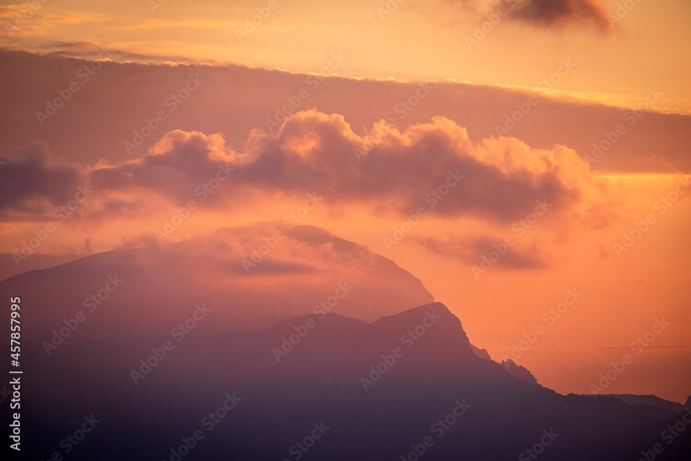 Sunset over Serra de Tramuntana, Mallorca, Spain Sunset over Serra de Tramuntana, Mallorca, Spain