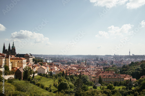 Beautiful landscape on the historic center of Prague