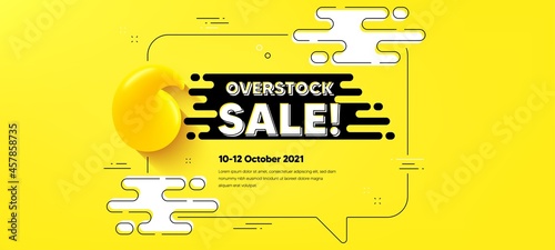 Overstock sale text. Quote chat bubble background. Special offer price sign. Advertising discounts symbol. Overstock sale quotation chat message. Text frame banner. 3d quote. Vector
