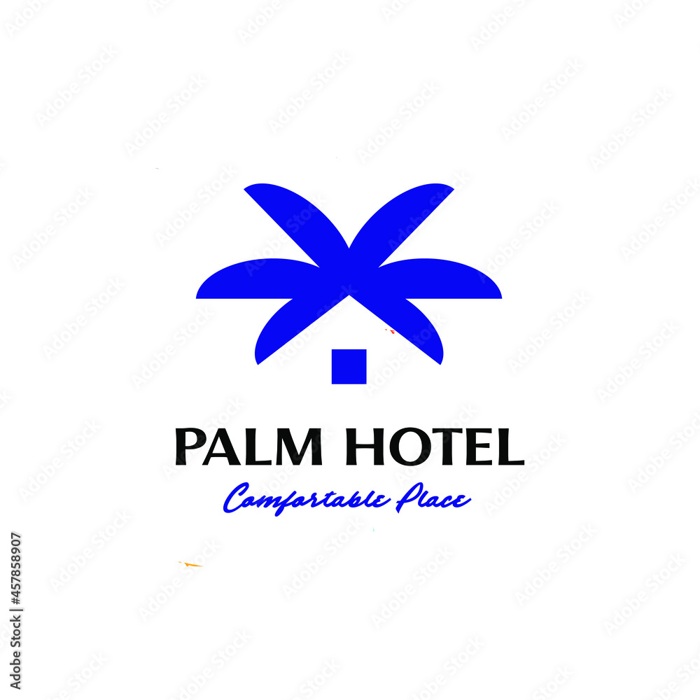 palm beach with windows for hotel bar loung logo