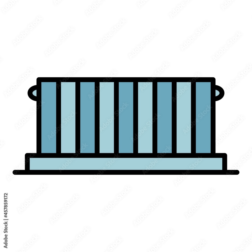 Marine container port icon. Outline marine container port vector icon color flat isolated Marine container port icon. Outline marine container port vector icon color flat isolated