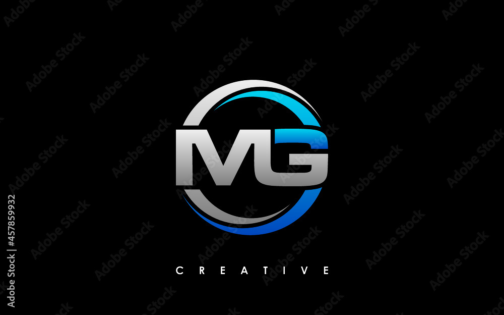 MG Letter Initial Logo Design Template Vector Illustration - obrazy, fototapety, plakaty 