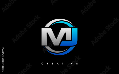 MJ Letter Initial Logo Design Template Vector Illustration