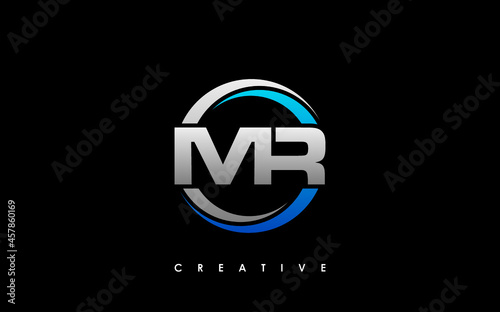 MR Letter Initial Logo Design Template Vector Illustration