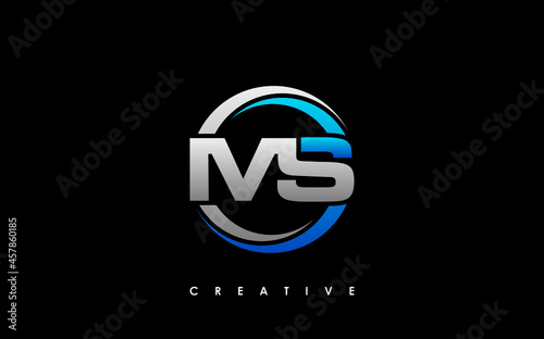 MS Letter Initial Logo Design Template Vector Illustration