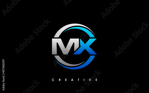MX Letter Initial Logo Design Template Vector Illustration