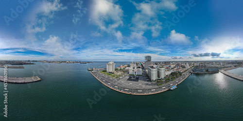 Veracruz international commerce port in Mexico photo