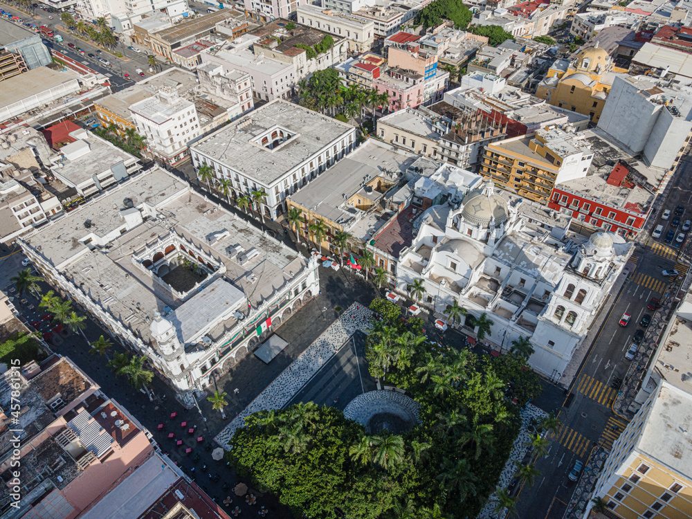 Aerial view of the Veracruz Cathedral, Mexico