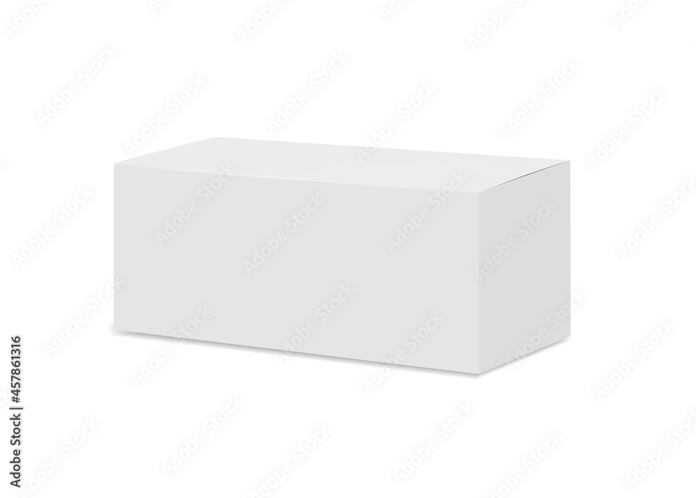 Vector realistic white box mockup. closed rectangular package. blank template for food, cosmetics, medicines and other goods. 3d vector illustration. Ready for your design. EPS10. Vector realistic white box mockup. closed rectangular package. blank template for food, cosmetics, medicines and other goods. 3d vector illustration. Ready for your design. EPS10.