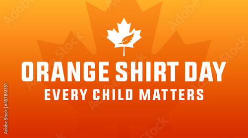  every child matters, national day of truth and reconciliation modern creative banner, design concept, social media post with white text on an orange background  photo