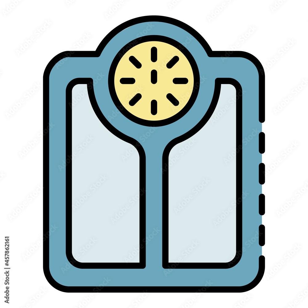 Weight scales icon. Outline weight scales vector icon color flat isolated Weight scales icon. Outline weight scales vector icon color flat isolated