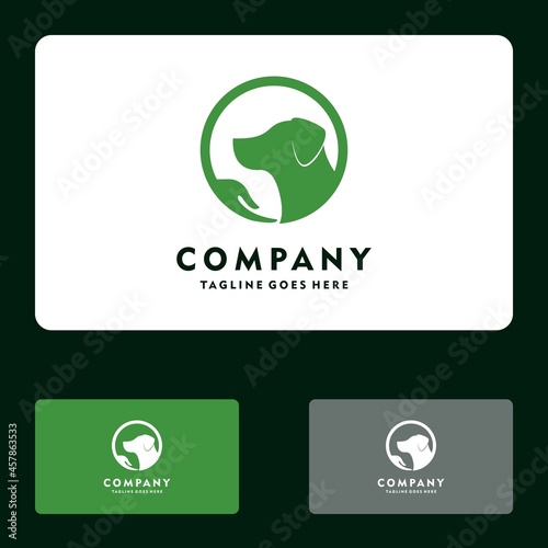 natural pet care, pet grooming dog logo vector icon illustration design