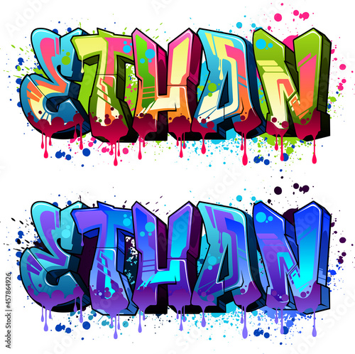 Graffiti styled Name Design - Ethan photo